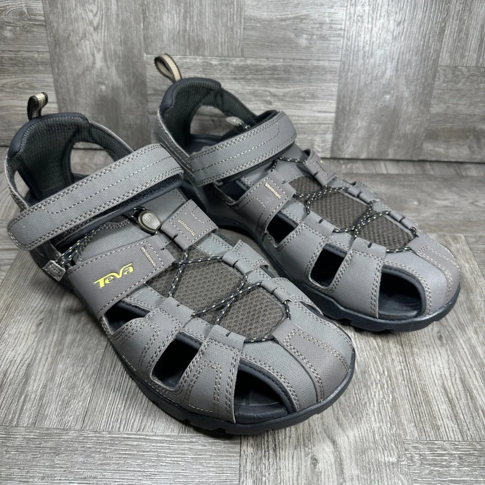 Teva Omnium Fisherman Sandals Mens 13 Grey Hiking Water Outdoor Rugged NEW